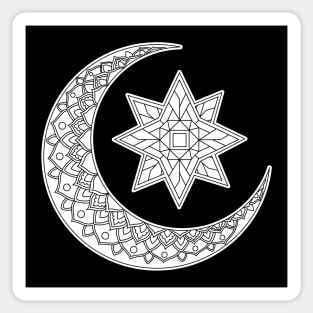 Moon Star Mandala Sticker